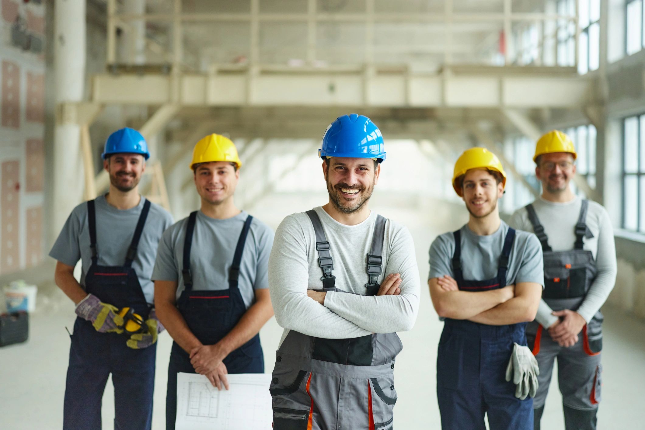 team of construction workers